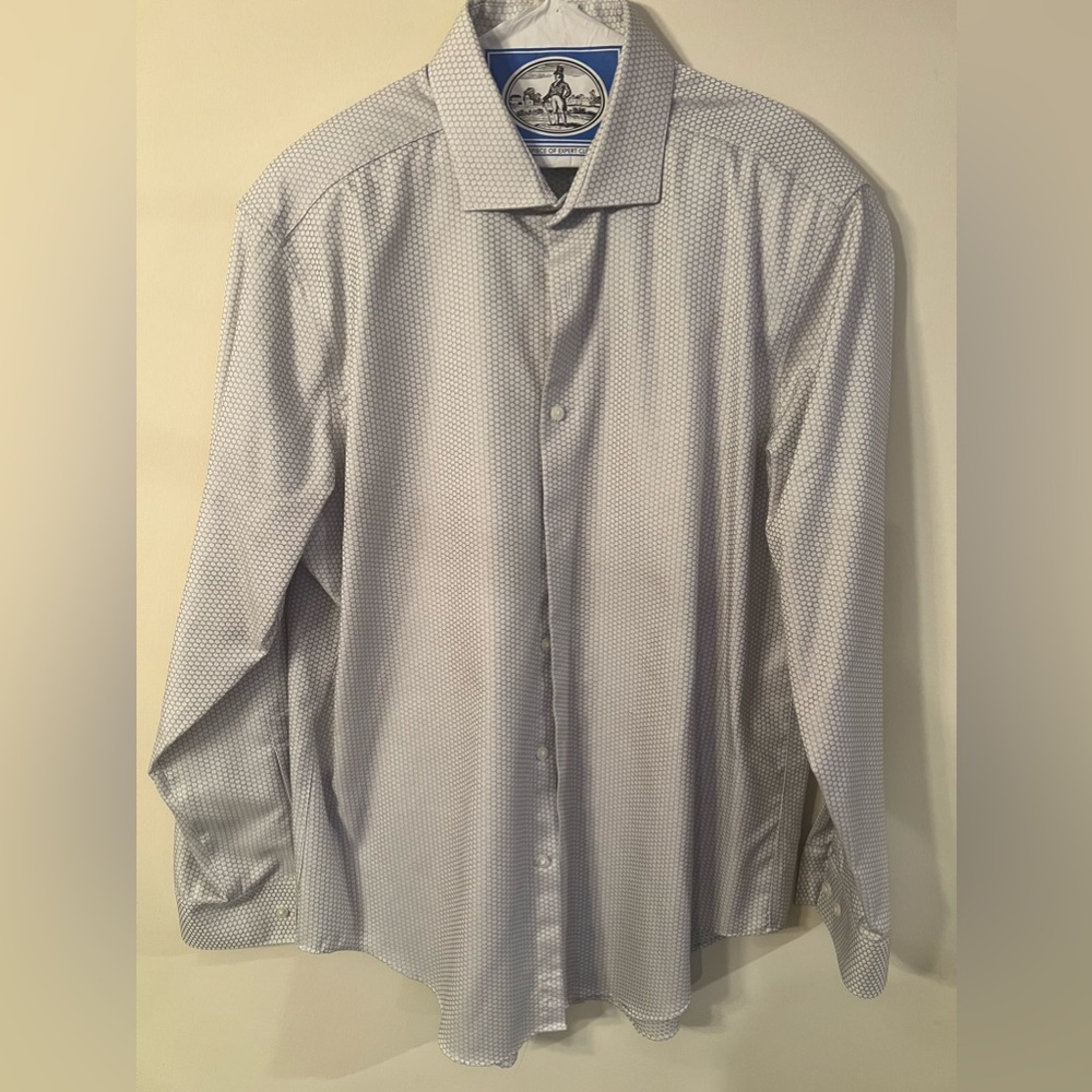 Calvin Klein, Large (16 1/2), Gray Dress Shirt